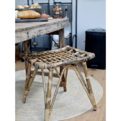 Ratanová antik stolička se zajímavým sedákem Wicker - 46*36*46cm