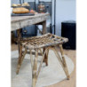 Ratanová antik stolička se zajímavým sedákem Wicker - 46*36*46cm