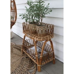 Ratanový antik stolek s dekorační obrubou Braide - 52*26*60cm