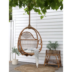 Ratanový antik stolek s dekorační obrubou Braide - 52*26*60cm