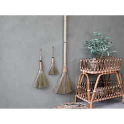 Ratanový antik stolek s dekorační obrubou Braide - 52*26*60cm