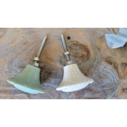 Zelená antik porcelánová úchytka s popraskáním Craez - 4*3 cm