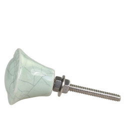 Zelená antik porcelánová úchytka s popraskáním Craez - 4*3 cm