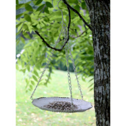 Krémové antik dekorační závěsné krmíko pro ptáčky - 25*43cm
