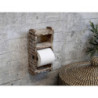Dřevěný bílý antik nástěnný držák na toaletní papír Grimaud Brick - 15*10*30 cm