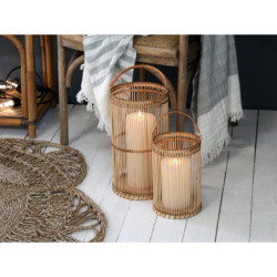 Přírodní dřevěná lucerna Bamboo - Ø16*25cm