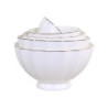 Set 5ks bílá porcelánová miska se zlatým proužkem Arés - Ø15*9 cm