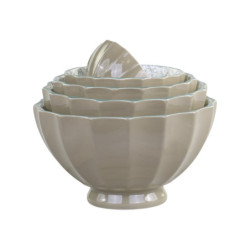 Set 5ks zelená porcelánová miska s ornamenty uvnitř Arés - Ø15*9 cm