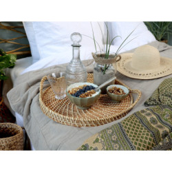 Set 5ks zelená porcelánová miska s ornamenty uvnitř Arés - Ø15*9 cm