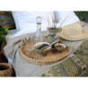 Set 5ks zelená porcelánová miska s ornamenty uvnitř Arés - Ø15*9 cm