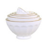 Set 5ks bílá porcelánová miska s medovými květy uvnitř Arés - Ø15*9 cm