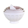 Set 5ks bílá porcelánová miska s růžovými detaily uvnitř Arés - Ø15*9 cm