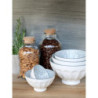 Set 5ks bílá porcelánová miska se šedými detaily uvnitř Arés - Ø15*9 cm