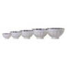 Set 5ks bílá porcelánová miska s černými detaily uvnitř Arés - Ø15*9 cm