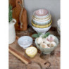 Set 5ks bílá porcelánová miska s černými detaily uvnitř Arés - Ø15*9 cm