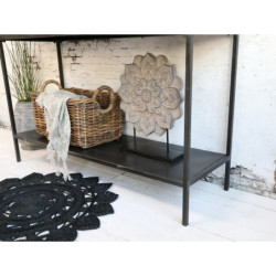 Černý kovový konzolový stůl se 3-mi šuplíky Factory - 123*41*91cm