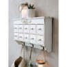 Krémová antik nástěnná dřevěná skříňka se šuplíčky Soffia - 60*15*37cm