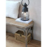 Hnědá antik francouzská dřevěná lavice s proutěným výpletem Old French - 100*42*46cm