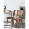 Přírodní dřevěná židle s ratanovým výpletem Old French chair - 45*40*88 cm