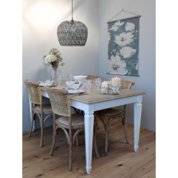 Přírodní dřevěná židle s ratanovým výpletem Old French chair - 45*40*88 cm