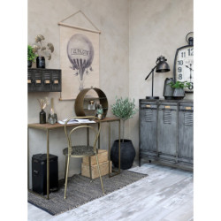 Šedá antik nástěnná kovová skříňka s boxy Factory - 75*24*26cm