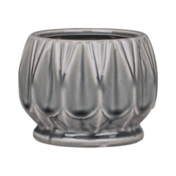 Šedý antik keramický obal na květináč se vzorem Alsace S -  Ø 13*10cm