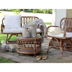 Hnědá ratanová pohovka Anor Wicker - 107*60*85cm