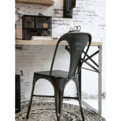 Černá antik kovová židle Factory Chair - 37*36*86cm
