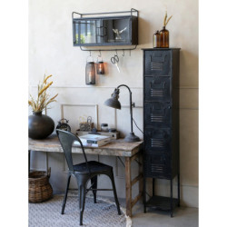 Černá antik kovová židle Factory Chair - 37*36*86cm