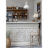 Přírodní dřevěná barová židle s ratanovým výpletem Old French chair - 43*51*103 cm