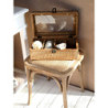 Přírodní dřevěná stolička s ratanovým výpletem Old French stool - 42*42*46 cm