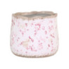 Keramický obal na květináč s růžovými kvítky Floral Cannes - Ø13*12cm