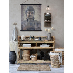 Hnědá antik dřevěná nástěnná polička Grimaud unique - 23*14*51cm