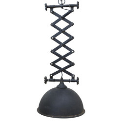 Industriální černé antik kovové závěsné světlo Factory - Ø 32*55-72 cm / E27