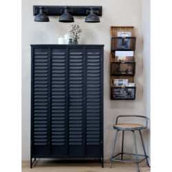 Industriální černé antik kovové nástěnné světlo Fact ceiling - 85*19*30cm / E14