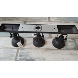 Industriální černé antik kovové nástěnné světlo Fact ceiling - 85*19*30cm / E14