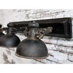 Industriální černé antik kovové nástěnné světlo Fact ceiling - 85*19*30cm / E14