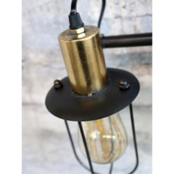 Bronzovo - černé antik kovové nástěnné světlo Factory coal - 50*17*25 cm / E27