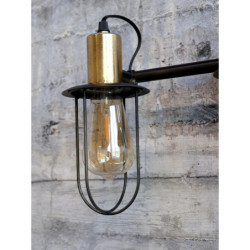 Bronzovo - černé antik kovové nástěnné světlo Factory coal - 50*17*25 cm / E27