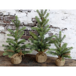Zelený vánoční stromek v jutě Fleur Fir Tree - 27cm