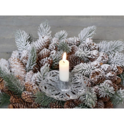 Zinkový antik zapichovací stojan na úzkou svíčku na věnec - Ø 11*9 cm