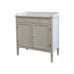 Bílá antik dřevěná komoda s dvířky Old French Satin - 83*41*92cm