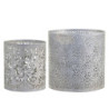 Set 2ks zinkový antik svícen/lucerna na širokou svíčku - Ø 15*15cm