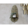 Mosazná antik nástěnná kovová polička ve tvaru peří Feather - 24*12*56cm