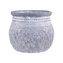 Šedý antik cementový obal na květináč se vzorem Cholet S -  Ø 21*19cm