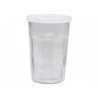 Sklenička s dekorem a víčkem French Latte glass I - Ø9,5*14 cm / 0,5l
