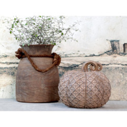 Hnědá latté dekorace dýně Pumpkin antique L - Ø 20*18 cm