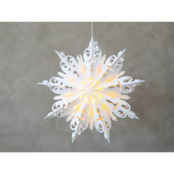 Krémová papírová hvězda Vintage Paper Star v dárkové krabičce - 54*23*54cm