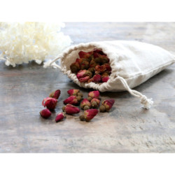 Potpourri růžová sušená poupata růže ve lněném pytlíčku - 50g