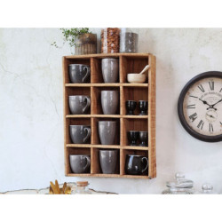 Dekorační dřevěný box/ polička s 12ti přihrádkami Grimaud - 54*40*5cm